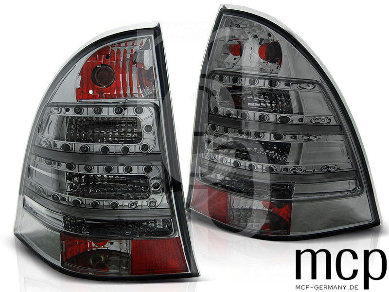 LED Rückleuchten Set für Mercedes-Benz C-Klasse W203 T-Modell (Kombi) (03/01 bis 08/07) in Smoke