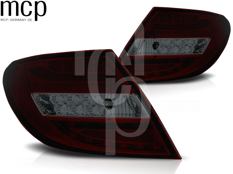 LED Lightbar Rückleuchten Set für Mercedes-Benz C-Klasse W204 Limousine (2007 bis 2010) in Rot/Smoke