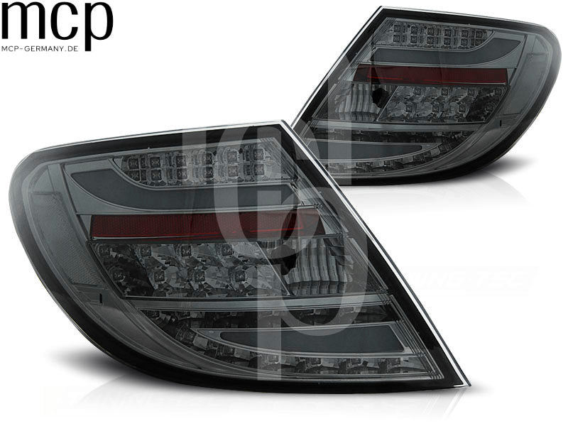 LED Lightbar Rückleuchten Set für Mercedes-Benz C-Klasse W204 Limousine (2007 bis 2010) in Smoke