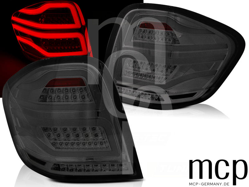 Voll LED Lightbar Rückleuchten Set für Mercedes-Benz M-Klasse ML W164 (07/05 bis 07/08) in Smoke