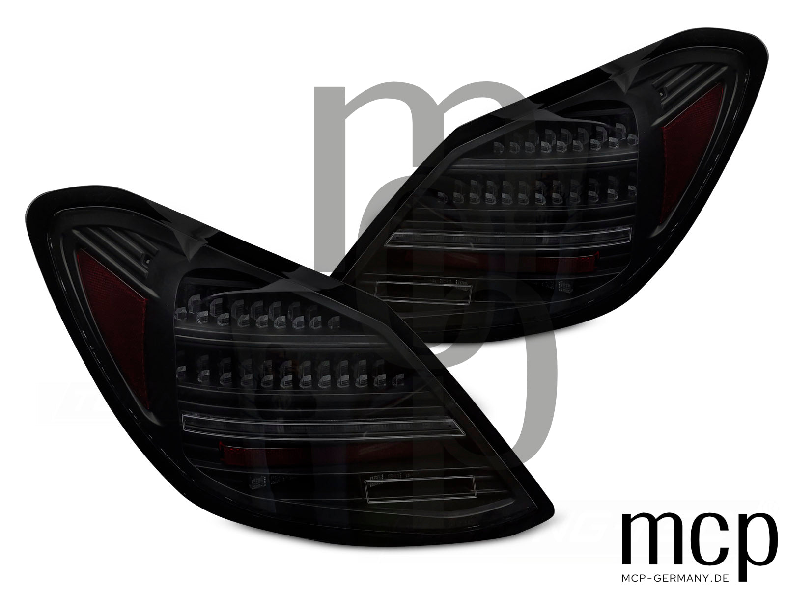 Voll LED Rückleuchten Set für Mercedes C-Klasse W205 Limousine (02/2012 bis 03/2021) in Smoke mit Dynamischem Blinker und Welcome-Light-Funktion