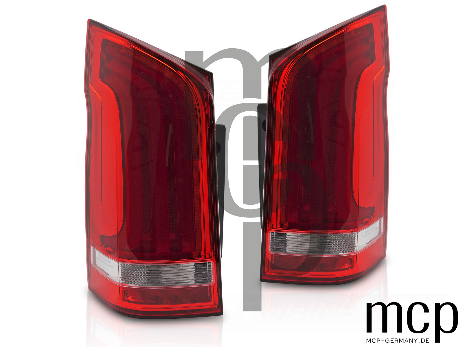 LED Lightbar Rückleuchten Set für Mercedes-Benz Vito W447 (2014 bis 2023) in Rot mit Heckklappe und Dynamischem Blinker