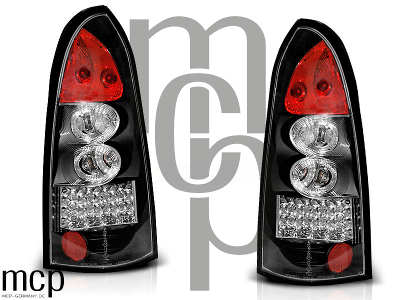 LED Rückleuchten Set für Opel Astra G Caravan (09/97 bis 02/04) in Schwarz