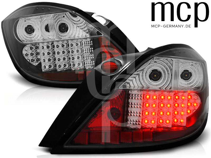 LED Rückleuchten Set für Opel Astra H Schrägheck 5-Türer (03/04 bis 12/09) in Schwarz