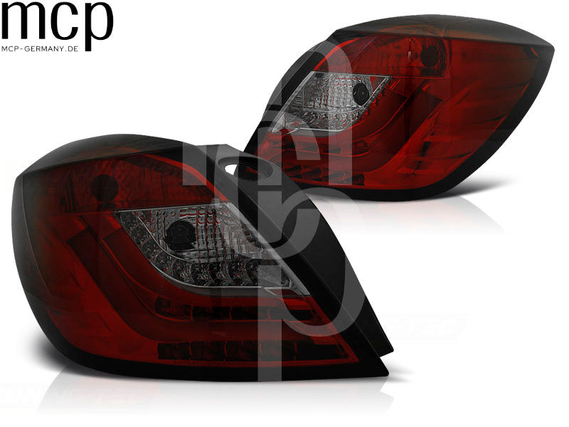 LED Lightbar Rückleuchten Set für Opel Astra H GTC Schrägheck 3-Türer (03/2004 bis 2009) in Rot/Smoke