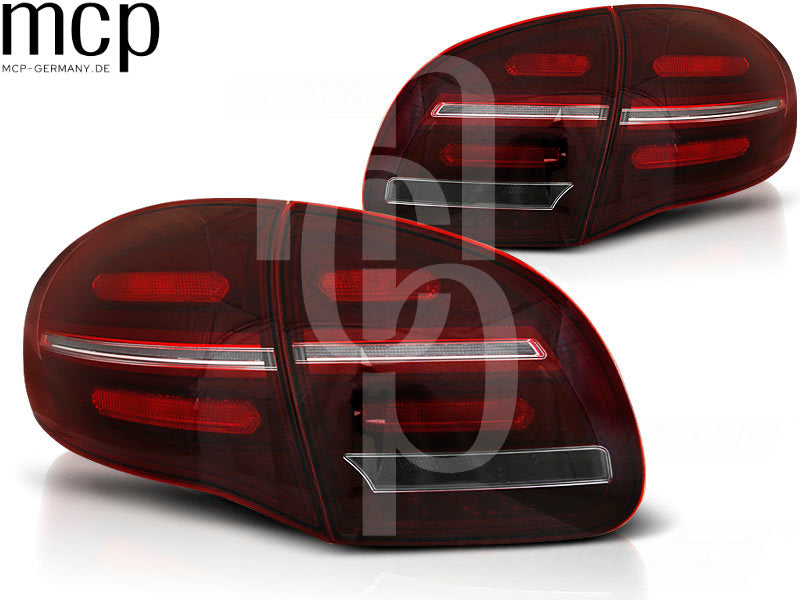 Voll LED Lightbar Rückleuchten Set für Porsche Cayenne 958 / 92A (06/10 bis 05/14) in Rot/Klar mit Dynamischem Blinker