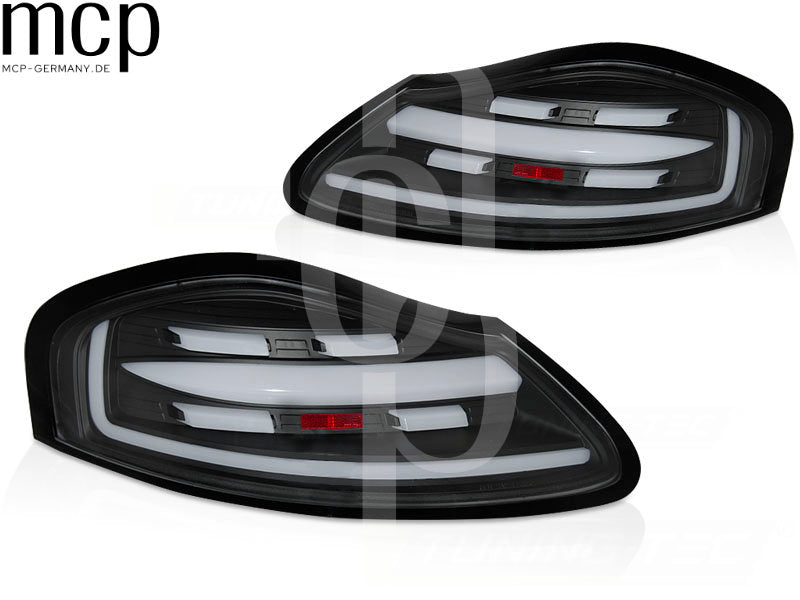 Voll LED Lightbar Rückleuchten Set für Porsche Boxster 986 (09/96 bis 12/04) in Schwarz mit Dynamischem Blinker