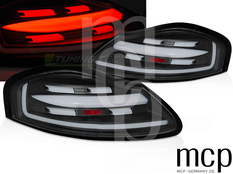 Voll LED Lightbar Rückleuchten Set für Porsche Boxster 986 (09/96 bis 12/04) in Schwarz mit Dynamischem Blinker