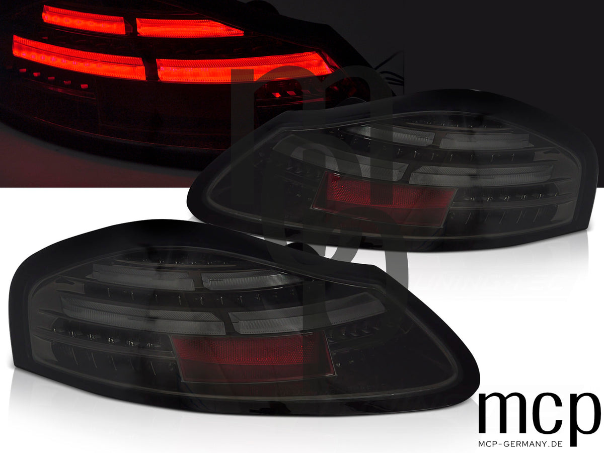Voll LED Lightbar Rückleuchten Set für Porsche Boxster 986 (09/96 bis 12/04) in Smoke mit Dynamischem Blinker