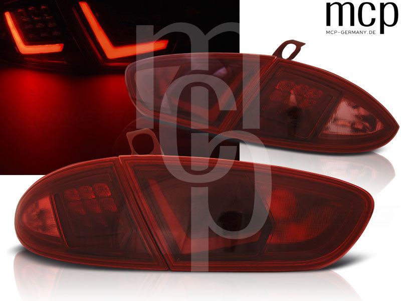 LED Lightbar Rückleuchten Set für Seat Leon 1P1 Facelift (03/2009 bis 2012) in Rot