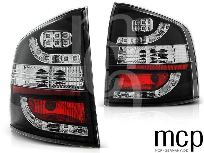 LED Rückleuchten Set für Skoda Octavia 2 (1Z) Kombi (2004 bis 2012) in Schwarz