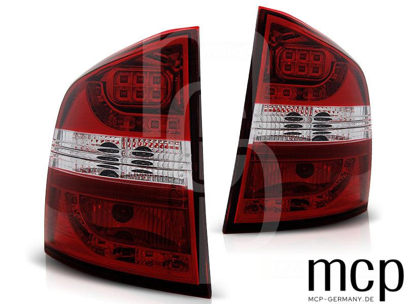 LED Rückleuchten Set für Skoda Octavia 2 (1Z) Kombi (2004 bis 2012) in Rot/Klar