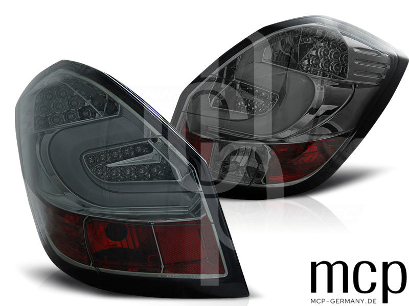 LED Lightbar Rückleuchten Set für Skoda Fabia 2 (5J) Schrägheck (3- und 5-Türer) und Kombi (2007 bis 06/2014) in Smoke