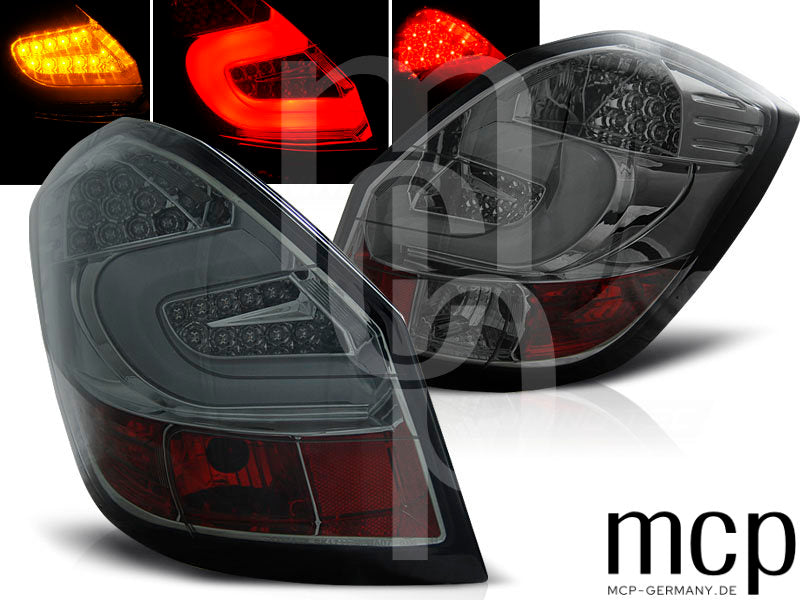 LED Lightbar Rückleuchten Set für Skoda Fabia 2 (5J) Schrägheck (3- und 5-Türer) und Kombi (2007 bis 06/2014) in Smoke