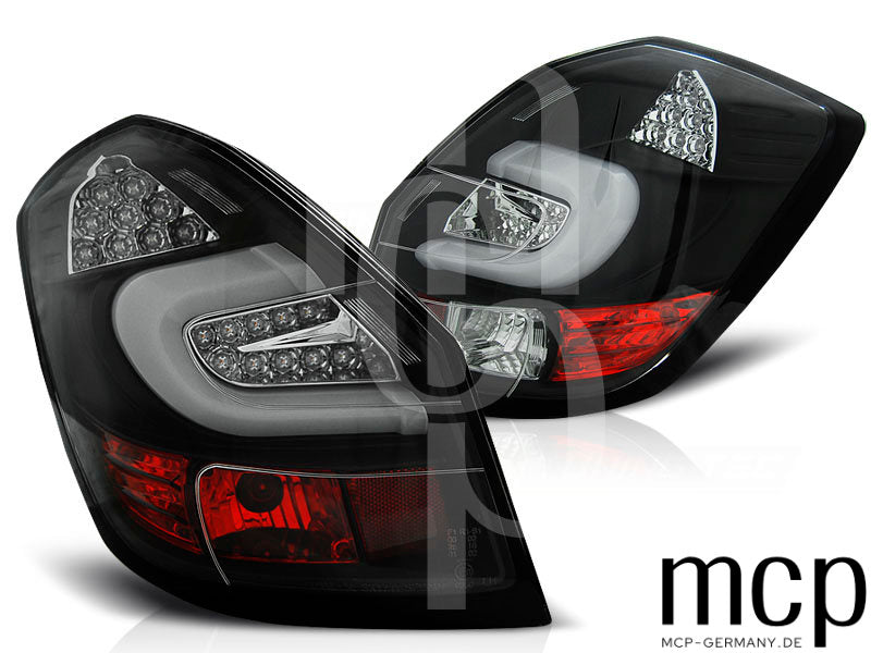 LED Lightbar Rückleuchten Set für Skoda Fabia 2 (5J) Schrägheck (3- und 5-Türer) und Kombi (2007 bis 06/2014) in Schwarz