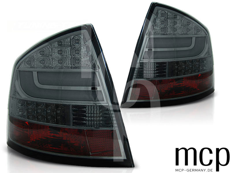 LED Lightbar Rückleuchten Set für Skoda Octavia 2 (1Z) Limousine (04/04 bis 2012) in Smoke