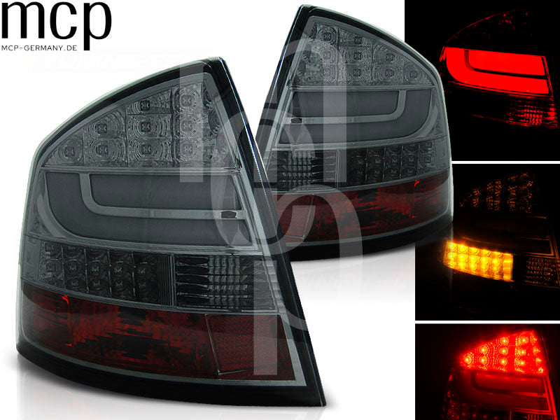 LED Lightbar Rückleuchten Set für Skoda Octavia 2 (1Z) Limousine (04/04 bis 2012) in Smoke
