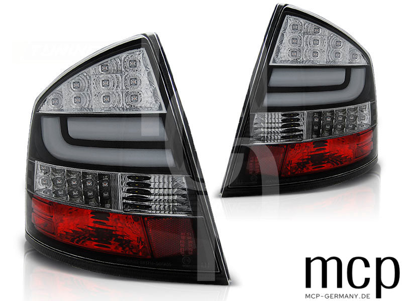 LED Lightbar Rückleuchten Set für Skoda Octavia II (1Z) Limousine (02/2004 bis 02/2013) in Schwarz