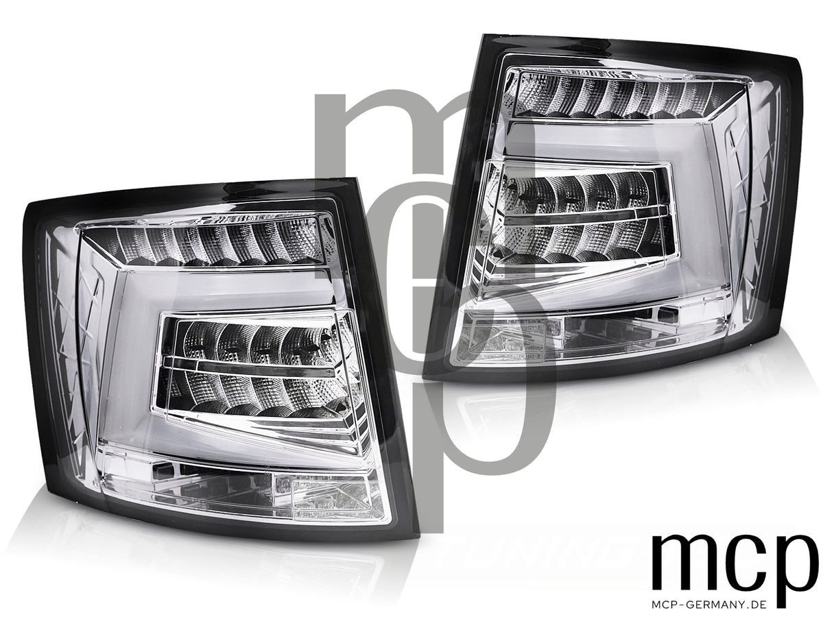 Voll LED Lightbar Rückleuchten Set für Skoda Octavia III Kombi (2012 bis 2020) in Chrom mit Dynamischem Blinker