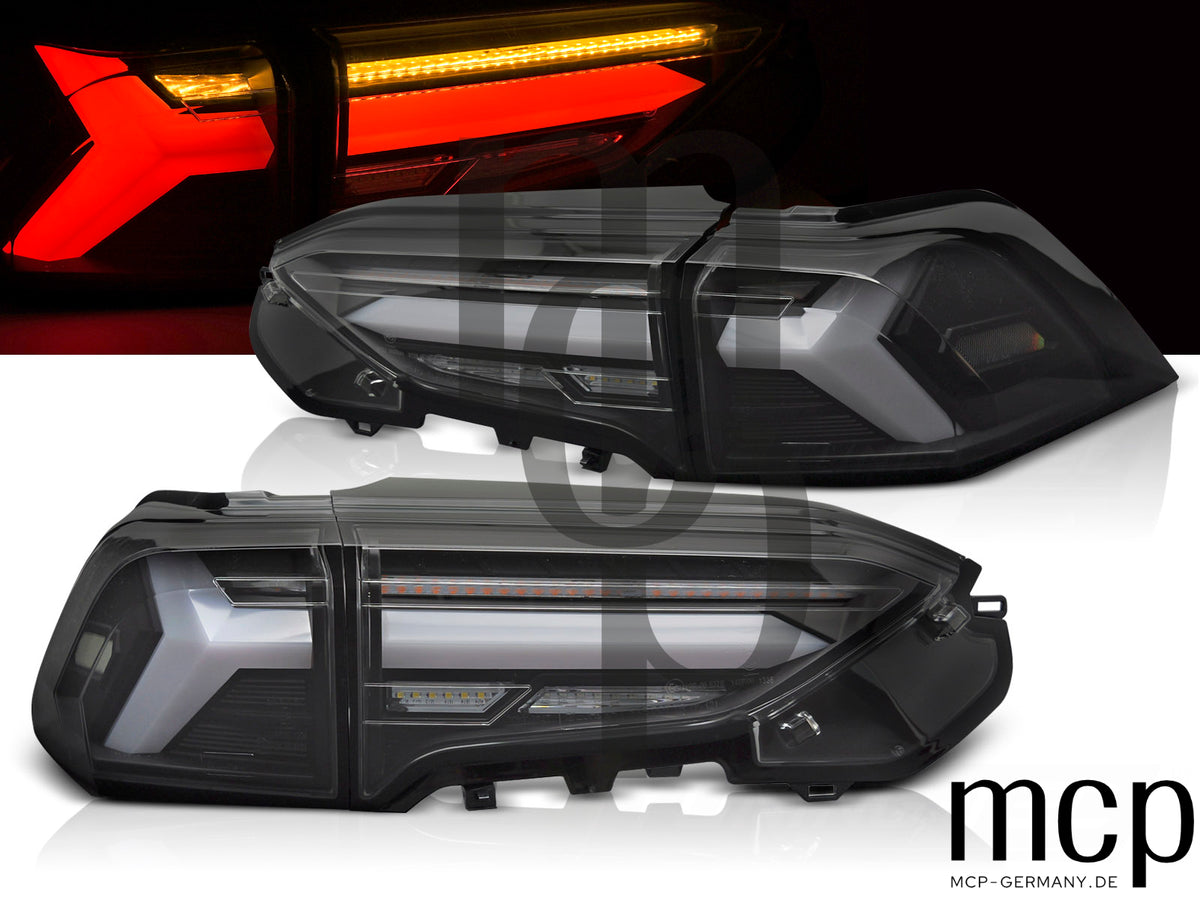 Voll LED Lightbar Rückleuchten Set für Toyota RAV4 (ab 2019) in Schwarz mit Dynamischem Blinker