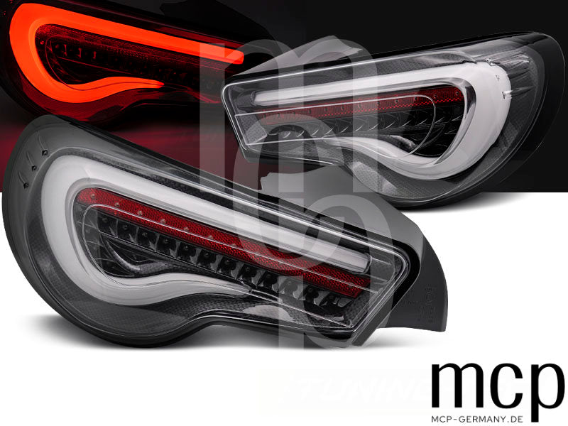 LED Lightbar Rückleuchten Set für Toyota GT86 (2012 bis 2021) in Schwarz/Carbon mit Dynamischem Blinker
