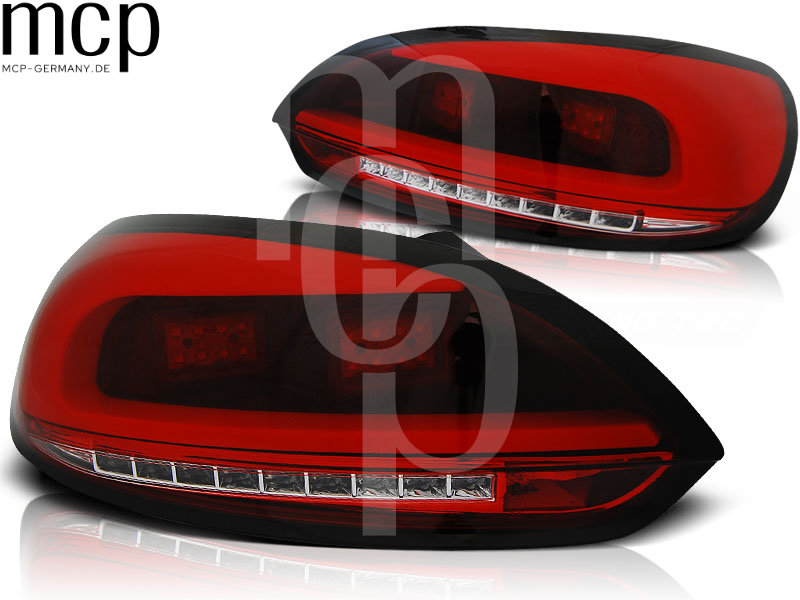 LED Lightbar Rückleuchten Set für VW Scirocco III (3) Sportcoupé (2008 bis 04/14) in Rot/Klar