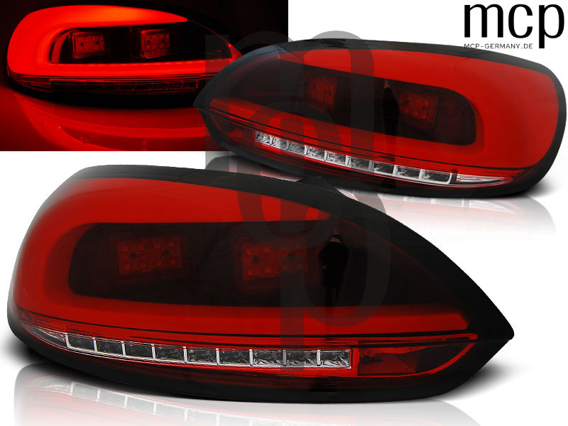 LED Lightbar Rückleuchten Set für VW Scirocco III (3) Sportcoupé (2008 bis 04/14) in Rot/Klar