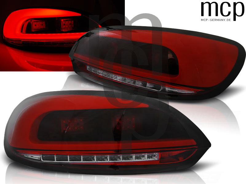 LED Lightbar Rückleuchten Set für VW Scirocco III (3) Sportcoupé (2008 bis 2014) in Rot/Smoke