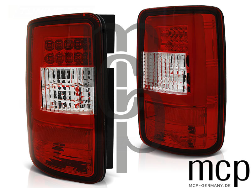 LED Lightbar Rückleuchten Set für VW Caddy 3 (2K) (2003 bis 2014) in Rot/Klar