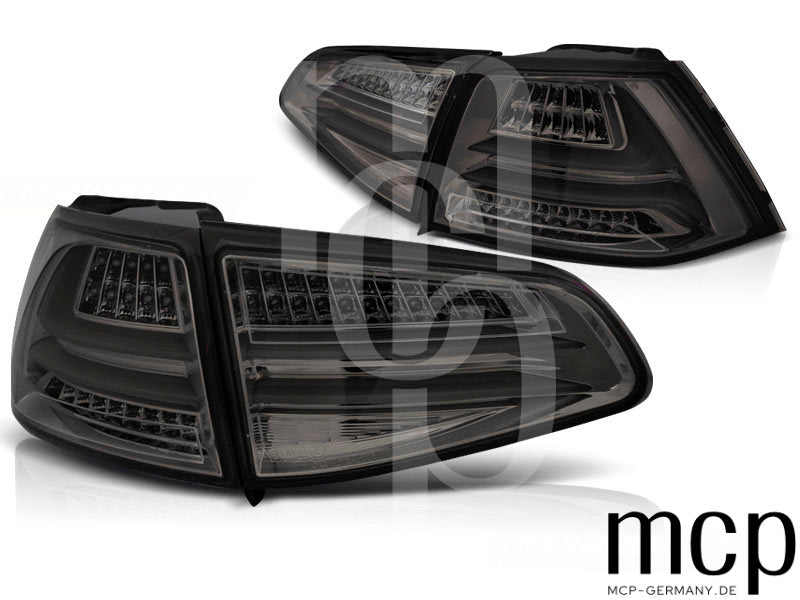 Voll LED Lightbar Rückleuchten Set für VW Golf 7 (VII) Hatchback (08/12 bis 02/17) in Smoke