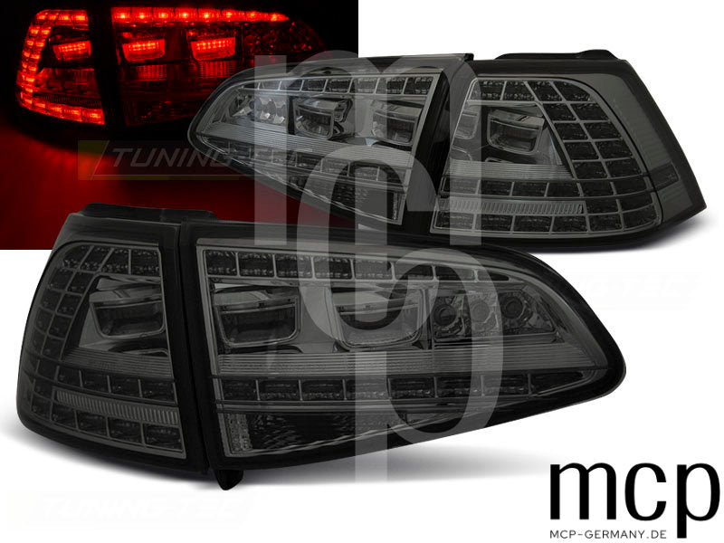 LED Rückleuchten Set für VW Golf 7 (VII) Hatchback (08/12 bis 02/17) in Smoke mit Dynamischem Blinker