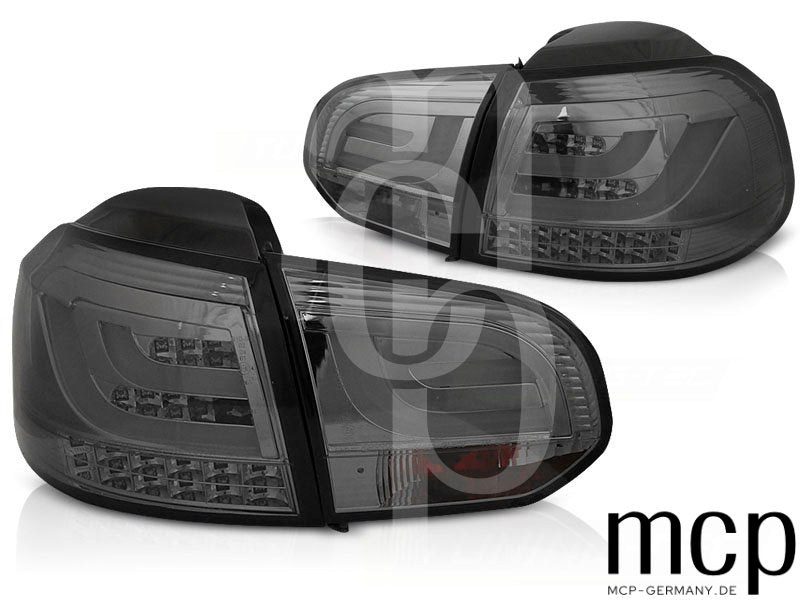 LED Lightbar Rückleuchten Set für VW Golf 6 (VI) Limousine (10/08 bis 10/12) in Smoke