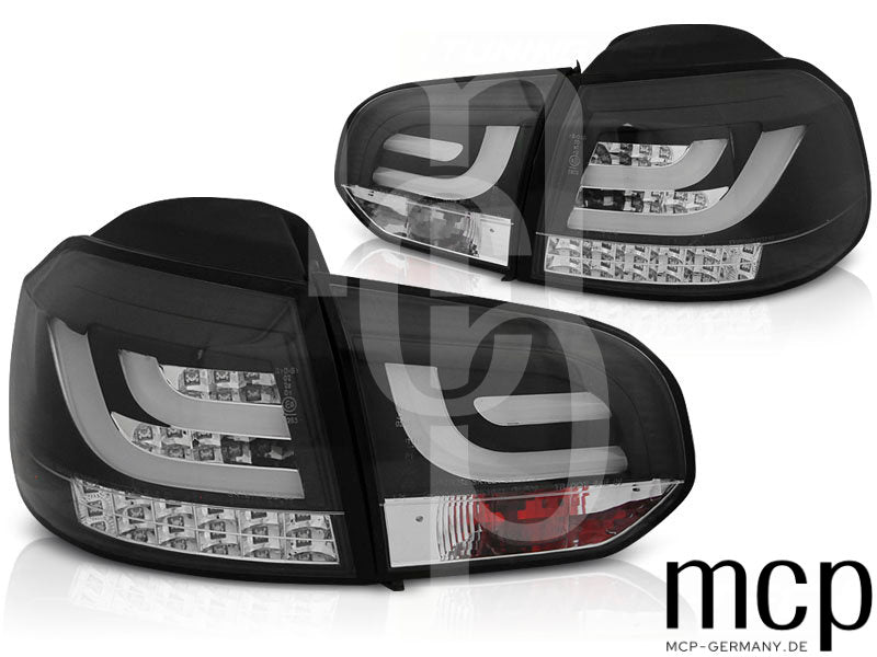 LED Lightbar Rückleuchten Set für VW Golf 6 (VI) Limousine (10/08 bis 10/12) in Schwarz