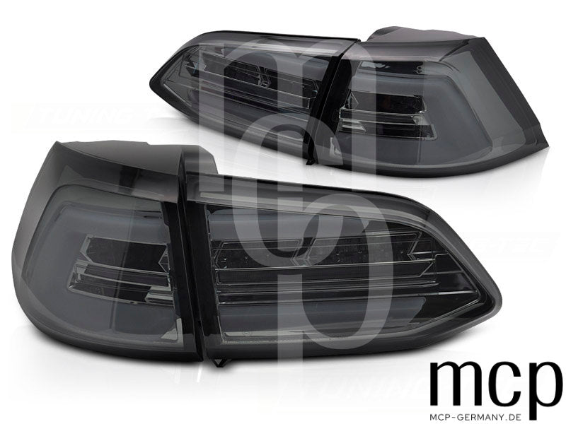 Voll LED Lightbar Rückleuchten Set für VW Golf VII Variant Facelift (2017 bis 2019) in Smoke mit Dynamischem Blinker