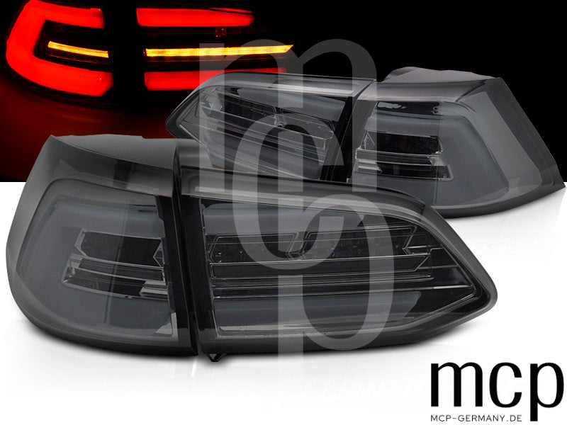 Voll LED Lightbar Rückleuchten Set für VW Golf VII Variant Facelift (2017 bis 2019) in Smoke mit Dynamischem Blinker