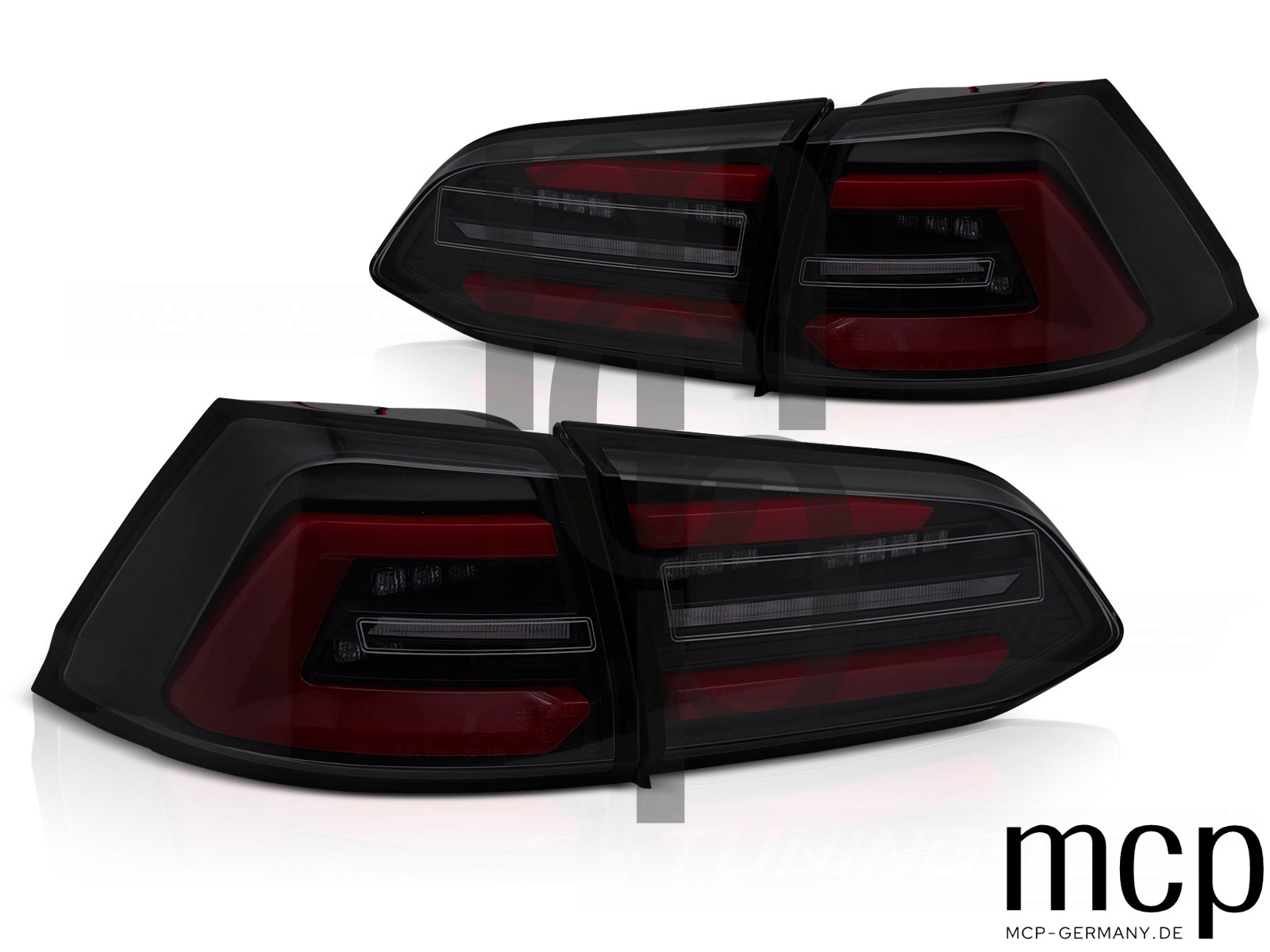 Voll LED Lightbar Rückleuchten Set für VW Golf VII Variant Facelift (2017 bis 2019) in Smoke mit Dynamischem Blinker