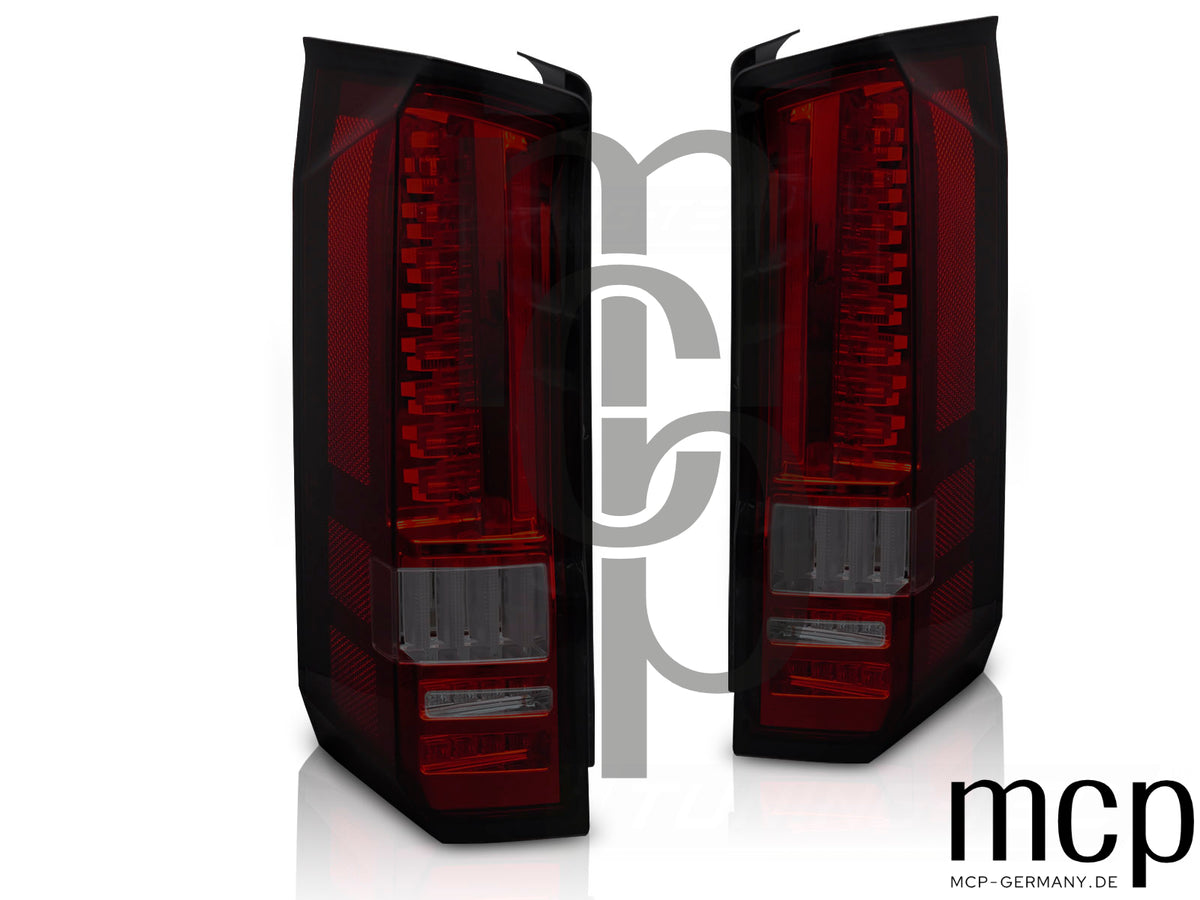 Voll LED Rückleuchten Set für VW Crafter und MAN TGE (ab 2017) in Rot/Smoke mit dynamischen Blinkern
