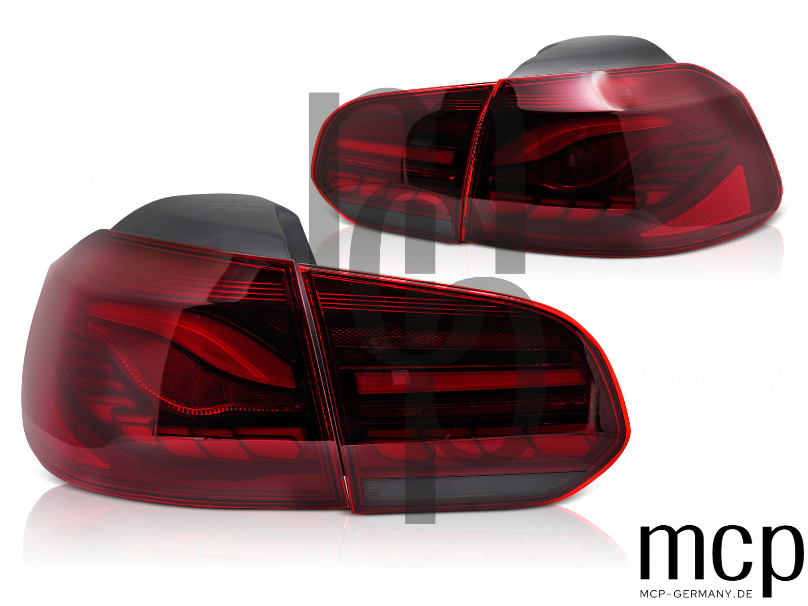 OLED Rückleuchten Set für VW Golf 6 Hatchback (10/08 bis 10/12) in Rot mit Begrüßungsfunktion und Dynamischem Blinker