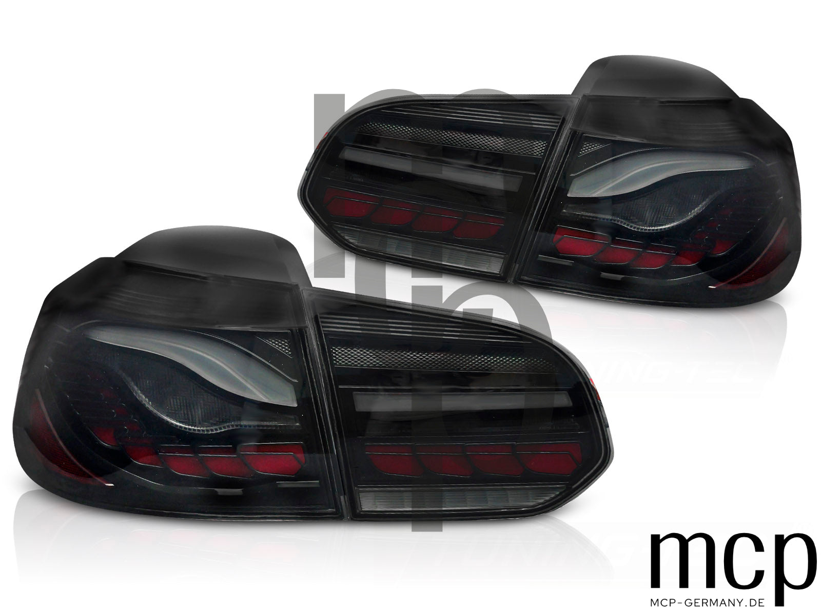 OLED Rückleuchten Set für VW Golf 6 Hatchback (10/08 bis 10/12) in Smoke mit Begrüßungsfunktion und Dynamischem Blinker