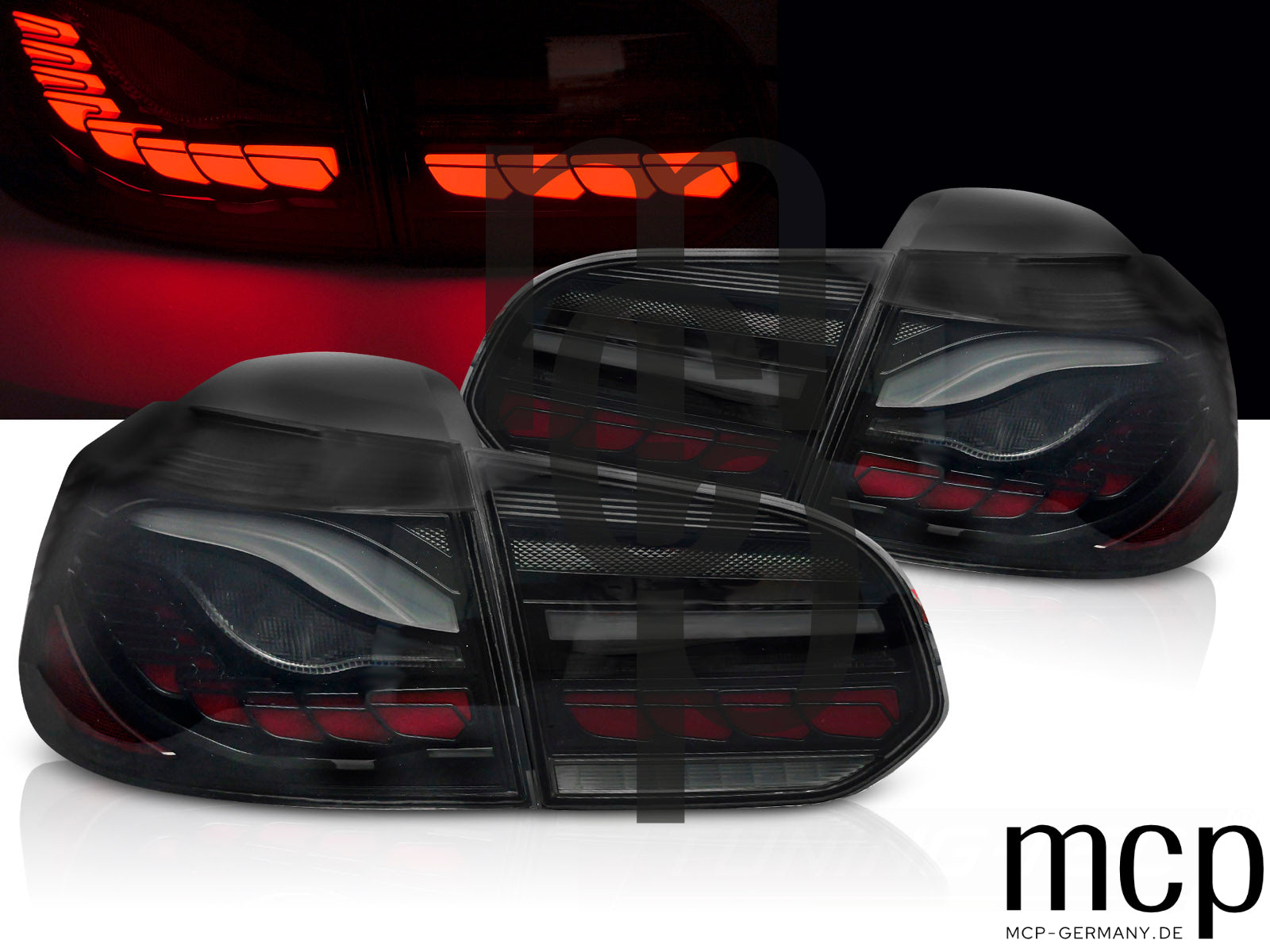 OLED Rückleuchten Set für VW Golf 6 Hatchback (10/08 bis 10/12) in Smoke mit Begrüßungsfunktion und Dynamischem Blinker