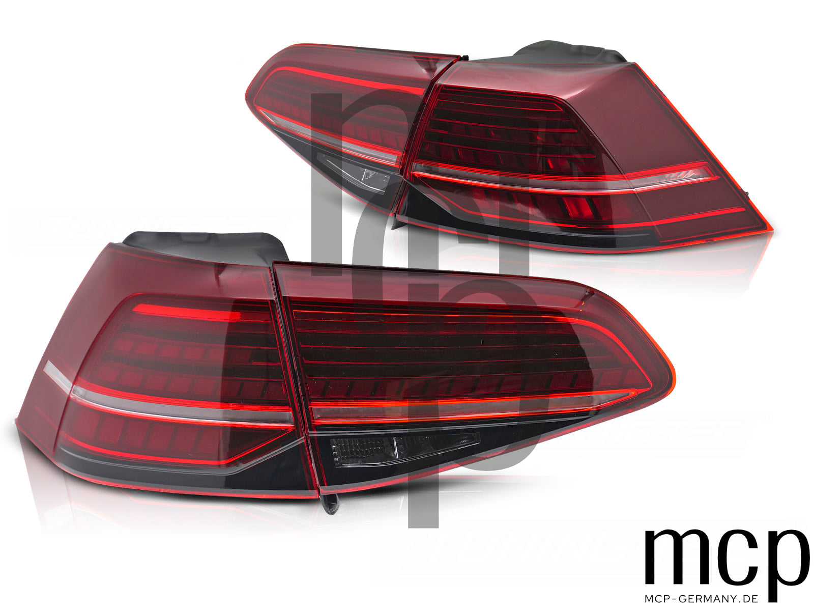 Voll LED Rückleuchten Set für VW Golf 7 Hatchback (2013 bis 2019) in Rot mit Dynamischem Blinker