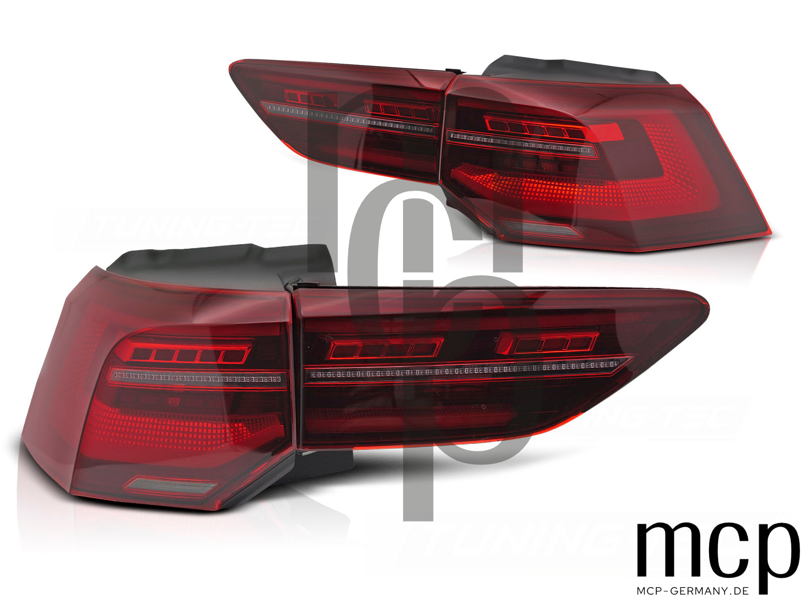 Voll LED Rückleuchten Set für VW Golf 8 VII Hatchback (2019 bis 2024) in Rot mit Dynamischem Blinker