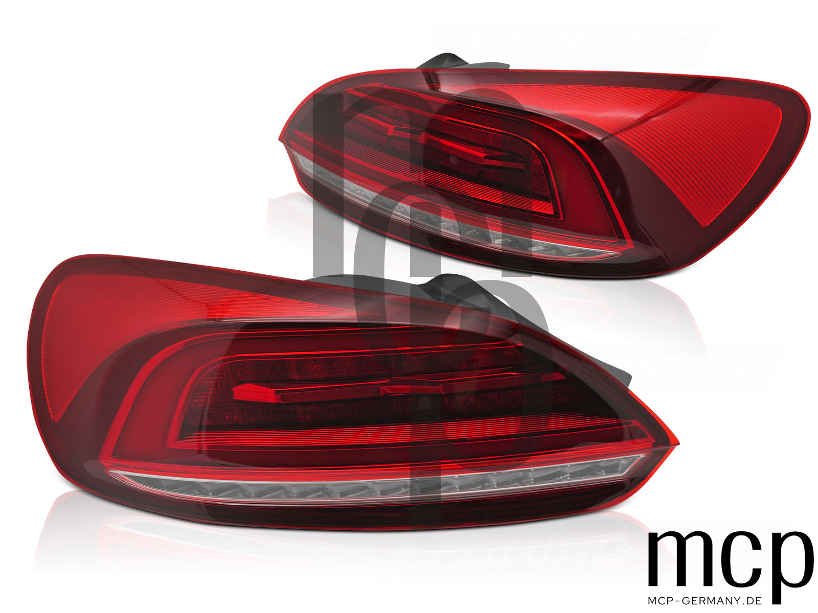 Voll LED Lightbar Rückleuchten Set für VW Scirocco III (2008 bis 2014) in Rot mit Dynamischem Blinker