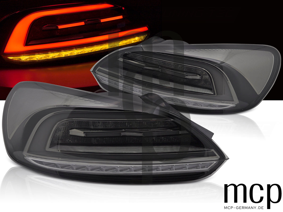 Voll LED Lightbar Rückleuchten Set für VW Scirocco III (2008 bis 2014) in Smoke mit dynamischen Blinkern