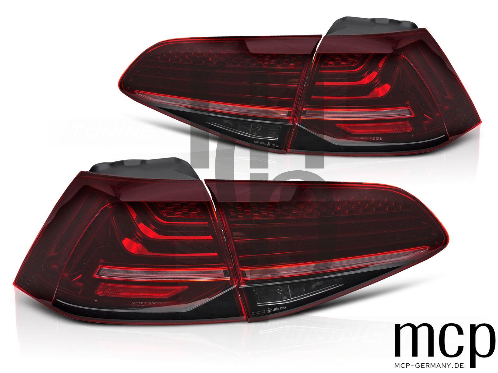 Voll LED Rückleuchten Set für VW Golf 7 Hatchback (08/2012 bis 12/2019) in Rot mit Dynamischem Blinker und Laser Look
