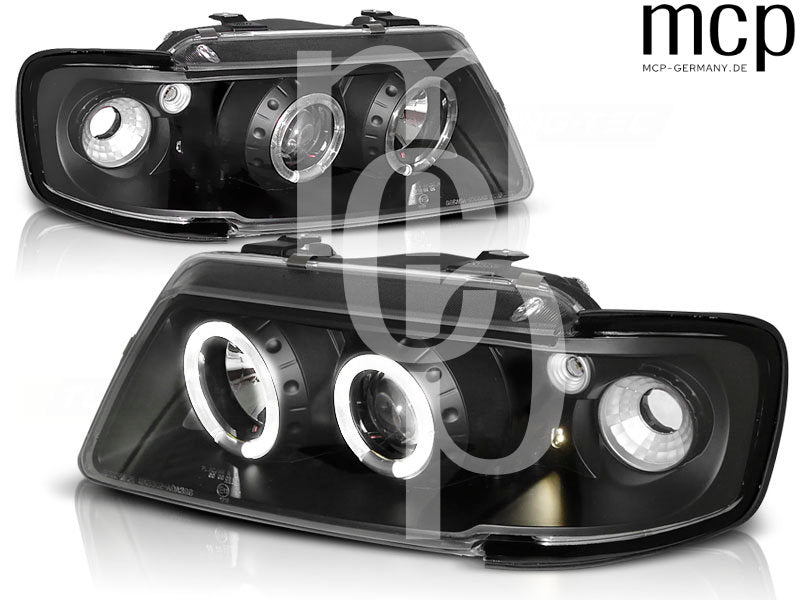 Angel Eyes Scheinwerfer Set für Audi A3 8L (08/1996 bis 08/2000) in Schwarz