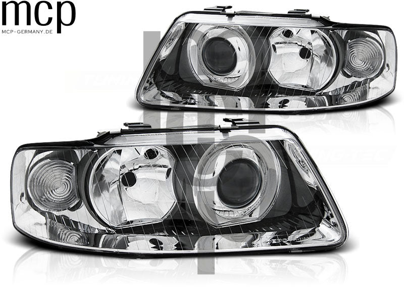 Scheinwerfer Set für Audi A3 (09/2000 bis 05/2003) in Chrom