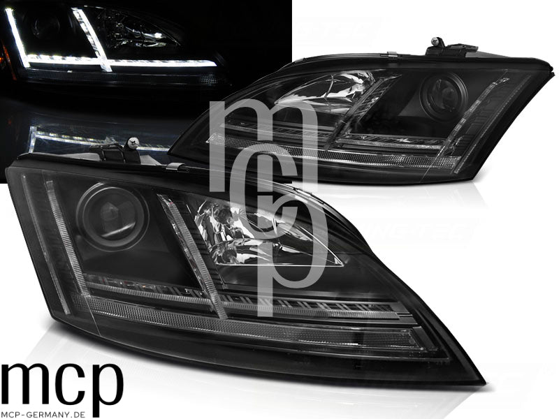 LED Xenon Scheinwerfer Set für Audi TT 8J (2006 bis 2010) in Schwarz