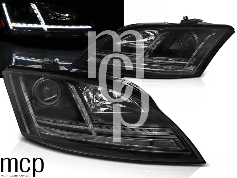 LED Xenon Scheinwerfer Set für Audi TT 8J (2006 bis 2010) in Schwarz