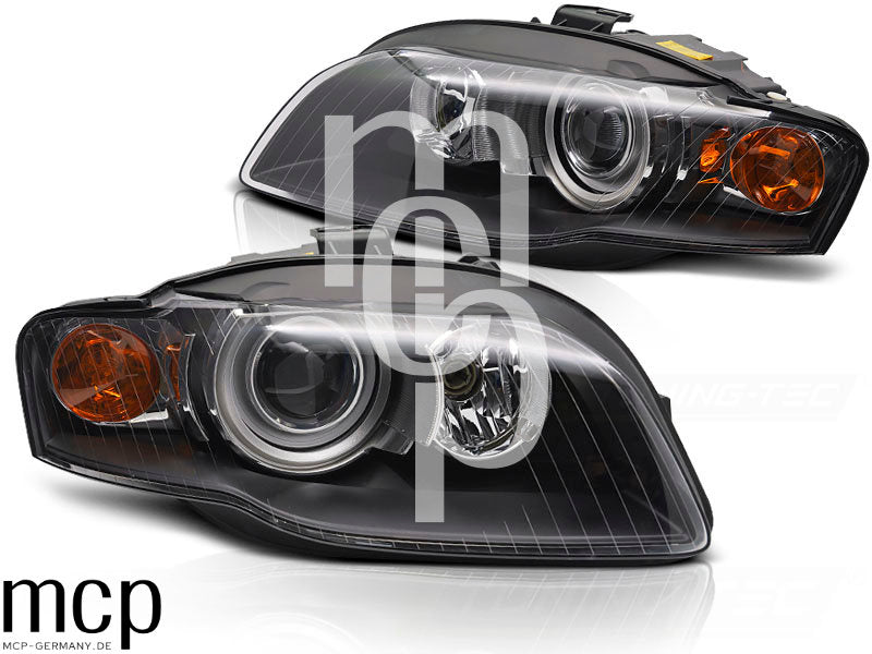 Xenon Scheinwerfer Set für Audi A4 B7 (2004 bis 2008) in Schwarz